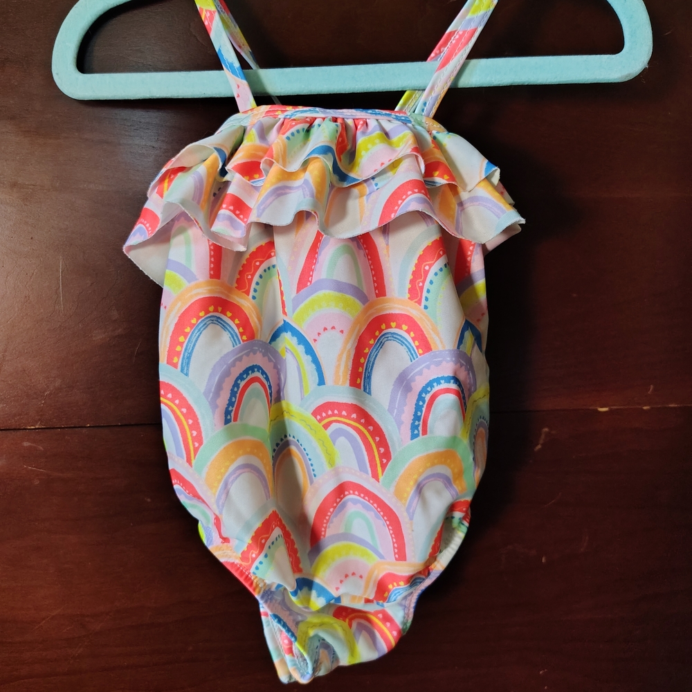 Colorful Rainbow Kids Swim One Piece